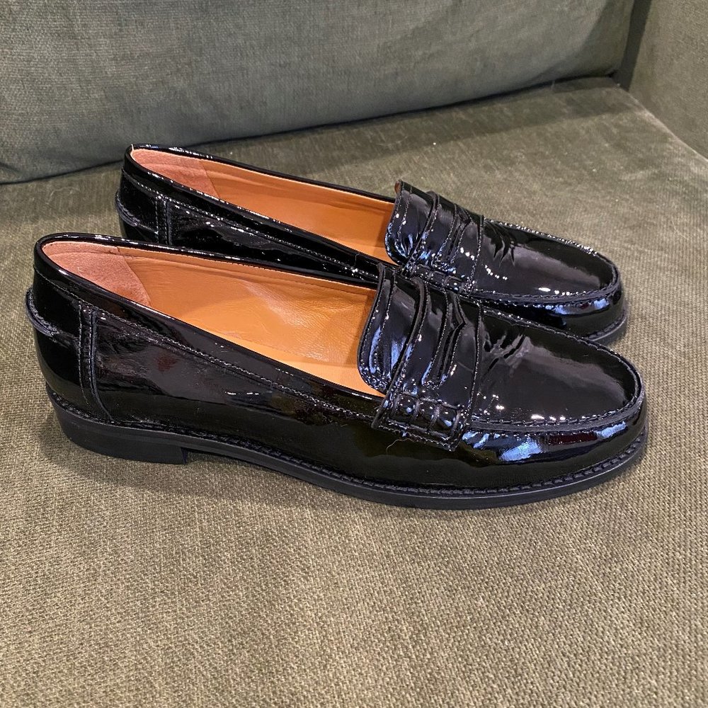 Sezane Andre Black Patent Leather Loafer